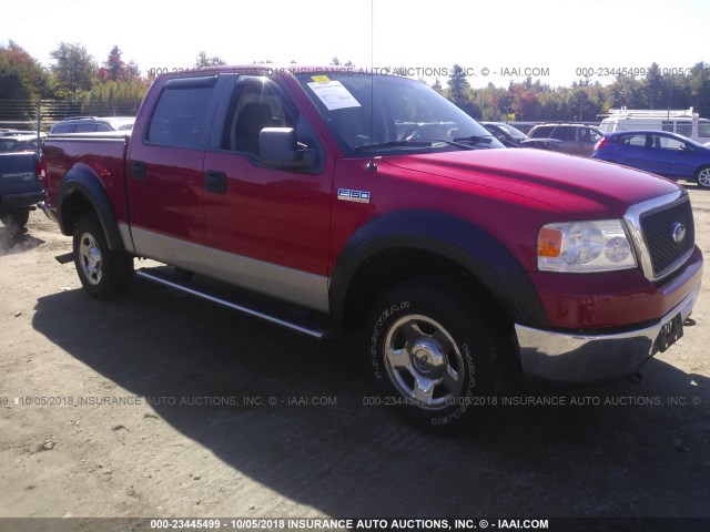 1FTRW14WX7FA88329 - 2007 FORD F150 SUPERCREW RED photo 1