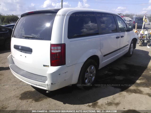 2D8HN44H98R805235 - 2008 DODGE GRAND CARAVAN SE WHITE photo 4