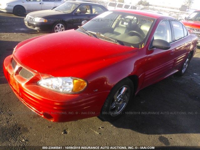 1G2NF52E22C234950 - 2002 PONTIAC GRAND AM SE1 RED photo 2