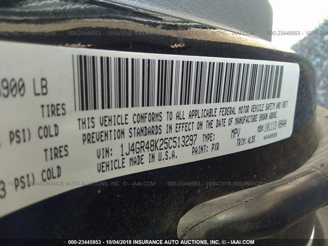 1J4GR48K25C513297 - 2005 JEEP GRAND CHEROKEE LAREDO/COLUMBIA/FREEDOM 黑色 照片 9