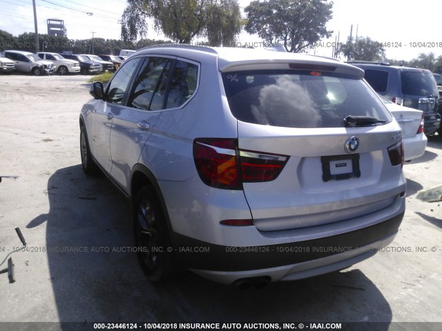 5UXWX7C57BLT78337 - 2011 BMW X3 XDRIVE35I GRAY photo 3