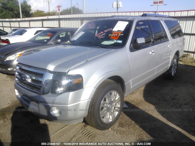 1FMJK1K50EEF62483 - 2014 FORD EXPEDITION EL LIMITED SILVER photo 2