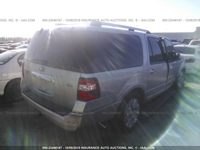 1FMJK1K50EEF62483 - 2014 FORD EXPEDITION EL LIMITED SILVER photo 4