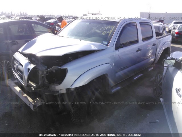 3TMJU62N79M078614 - 2009 TOYOTA TACOMA DOUBLE CAB PRERUNNER SILVER photo 2