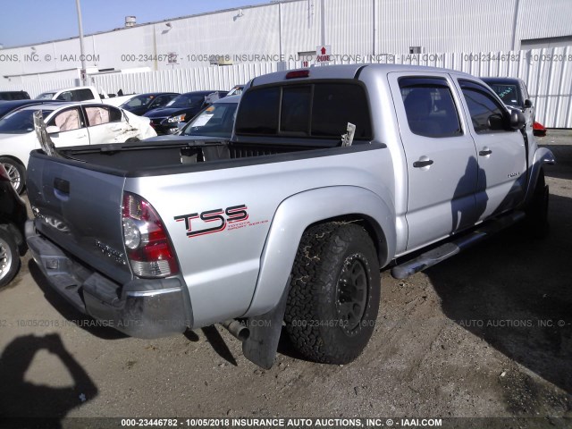 3TMJU62N79M078614 - 2009 TOYOTA TACOMA DOUBLE CAB PRERUNNER SILVER photo 4
