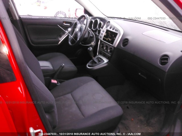 2T1KR32E24C201399 - 2004 TOYOTA COROLLA MATRIX XR RED photo 5
