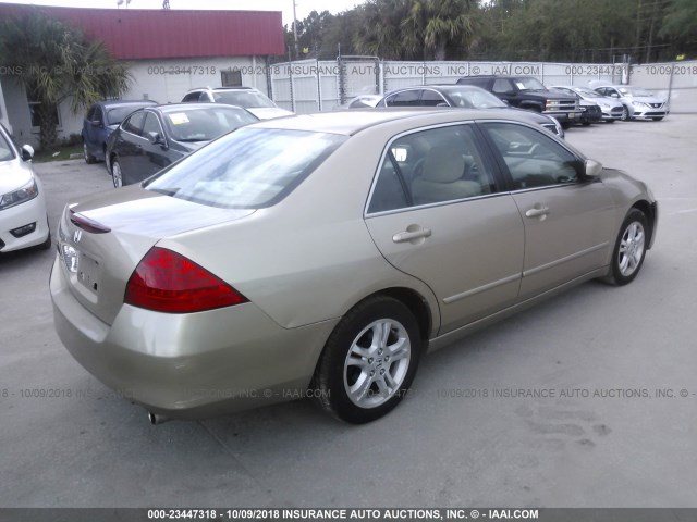 1HGCM56707A140011 - 2007 HONDA ACCORD EX GOLD photo 4