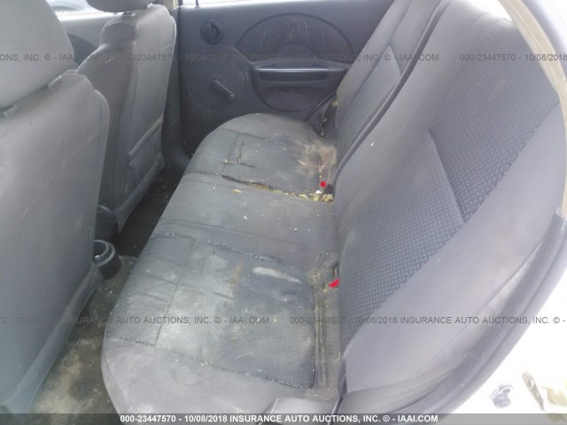 KL1TD56626B675766 - 2006 CHEVROLET AVEO LS WHITE photo 8