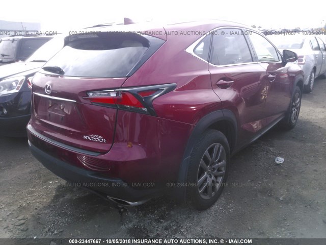 JTJBARBZ8G2049061 - 2016 LEXUS NX 200T/BASE/F SPORT RED photo 4