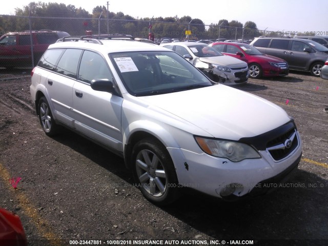 4S4BP61C887357182 - 2008 SUBARU OUTBACK 2.5I WHITE photo 1