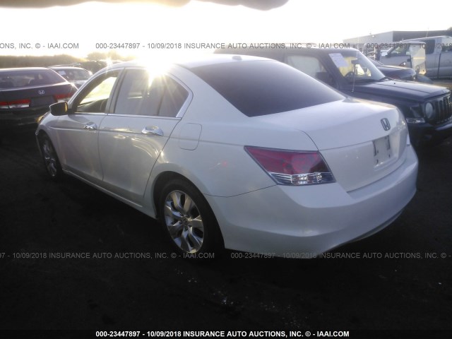 1HGCP36878A030675 - 2008 HONDA ACCORD EXL WHITE photo 3