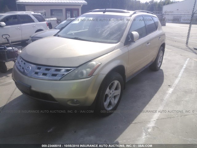 JN8AZ08W34W304420 - 2004 NISSAN MURANO SL/SE GOLD photo 2