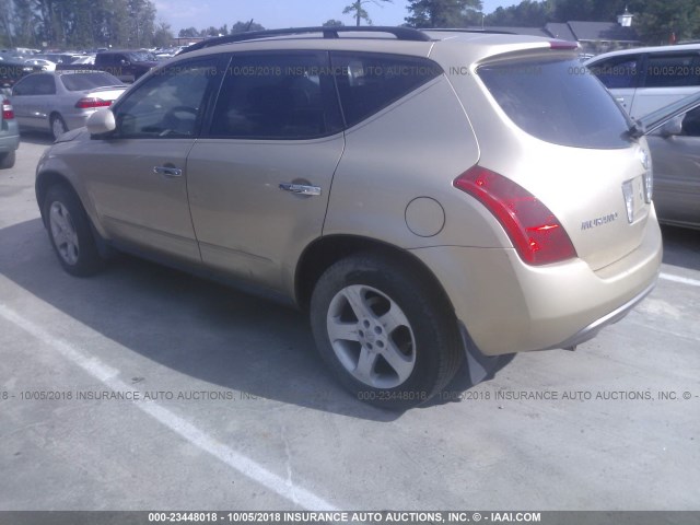 JN8AZ08W34W304420 - 2004 NISSAN MURANO SL/SE GOLD photo 3