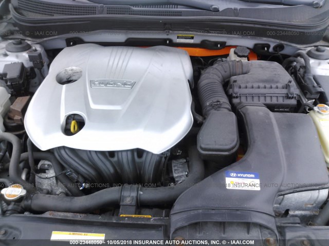 KMHEC4A42BA000662 - 2011 HYUNDAI SONATA HYBRID SILVER photo 10