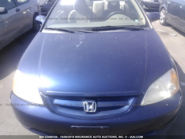 1HGEM22911L078967 - 2001 HONDA CIVIC SI/EX BLUE photo 6