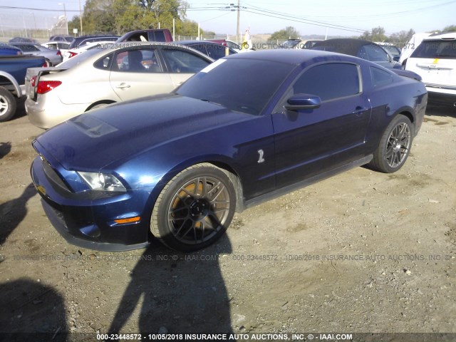 1ZVBP8JSXB5160019 - 2011 FORD MUSTANG SHELBY GT500 BLUE photo 2