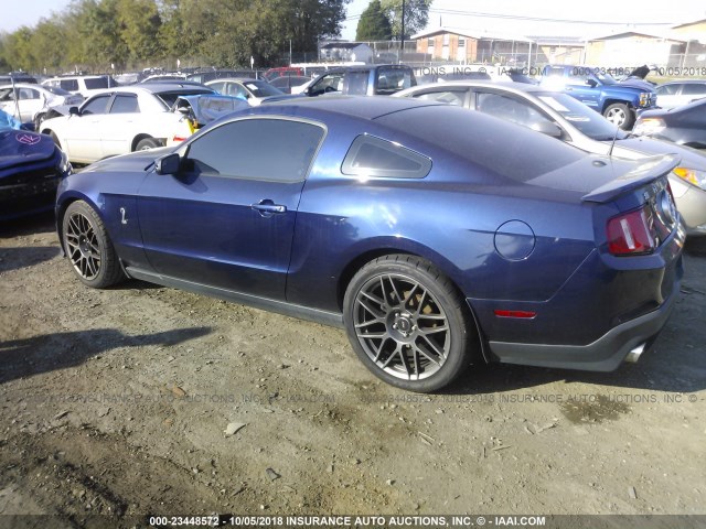 1ZVBP8JSXB5160019 - 2011 FORD MUSTANG SHELBY GT500 BLUE photo 3