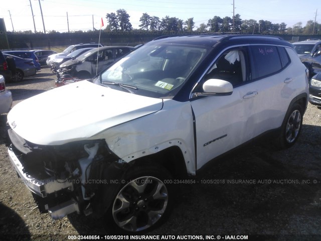 3C4NJDCB3JT284851 - 2018 JEEP COMPASS LIMITED WHITE photo 2