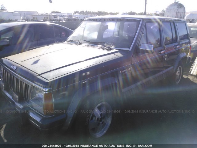 1J4FJ58L4KL424120 - 1989 JEEP CHEROKEE LAREDO BLACK photo 2