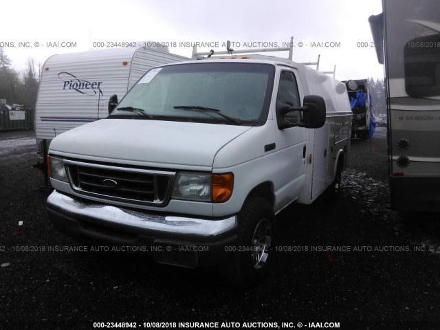 1FDSE35LX6HA73042 - 2006 FORD ECONOLINE E350 SUPER DUTY CTWAY VAN WHITE photo 2