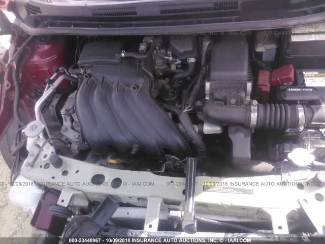 3N1CE2CP2FL392738 - 2015 NISSAN VERSA NOTE S/S PLUS/SV/SL/SR RED photo 10