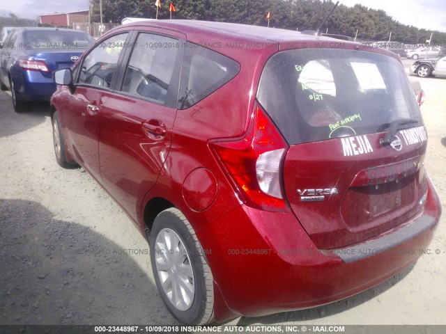 3N1CE2CP2FL392738 - 2015 NISSAN VERSA NOTE S/S PLUS/SV/SL/SR RED photo 3