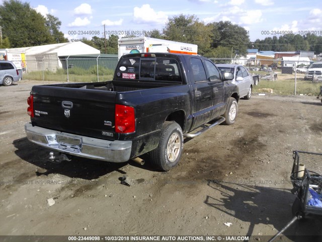 1D7HE48N36S525228 - 2006 DODGE DAKOTA QUAD SLT BLACK photo 4