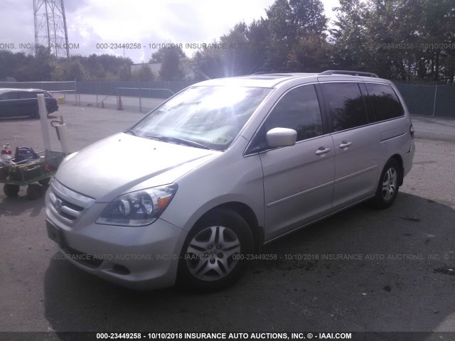 5FNRL38747B428425 - 2007 HONDA ODYSSEY EXL SILVER photo 2