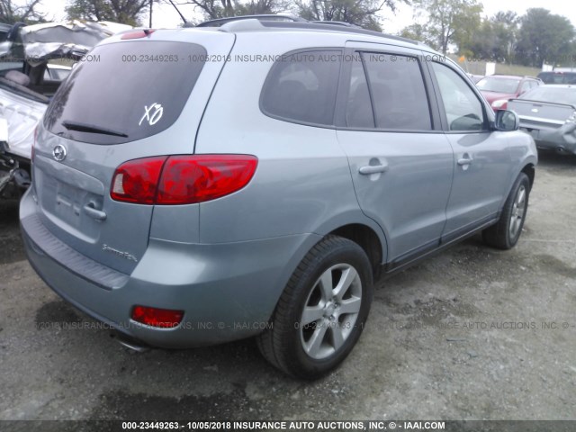 5NMSH13E97H020188 - 2007 HYUNDAI SANTA FE SE/LIMITED Light Blue photo 4