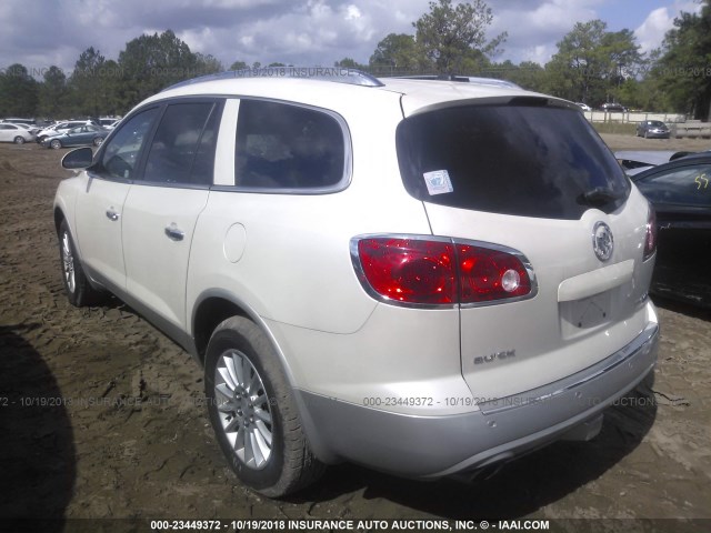 5GAKRBED8BJ337827 - 2011 BUICK ENCLAVE CXL WHITE photo 3