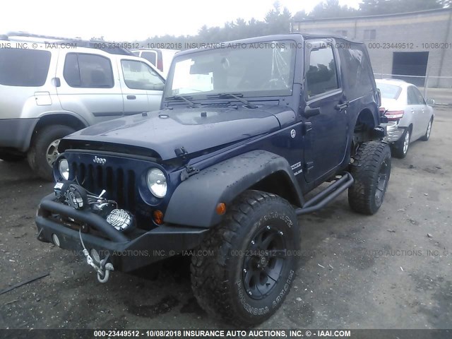 1C4AJWAG7DL610207 - 2013 JEEP WRANGLER SPORT Dark Blue photo 2