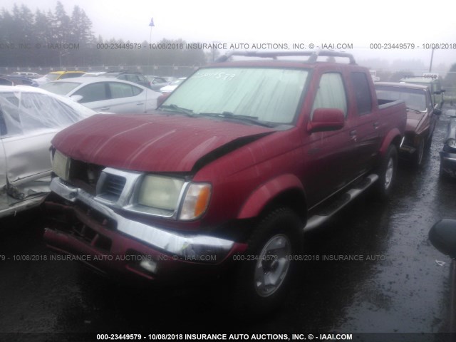 1N6ED27Y9YC392615 - 2000 NISSAN FRONTIER CREW CAB XE/CREW CAB SE MAROON photo 2