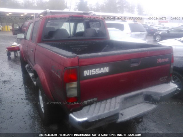 1N6ED27Y9YC392615 - 2000 NISSAN FRONTIER CREW CAB XE/CREW CAB SE MAROON photo 3