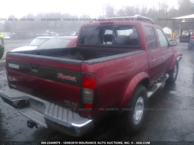 1N6ED27Y9YC392615 - 2000 NISSAN FRONTIER CREW CAB XE/CREW CAB SE MAROON photo 4