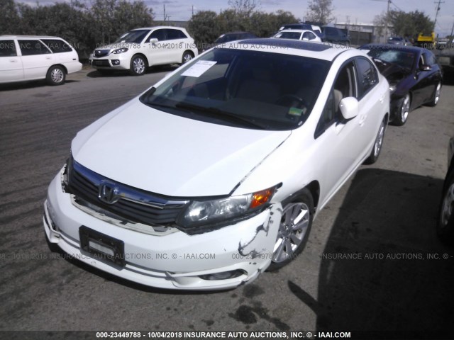 2HGFB2F94CH505028 - 2012 HONDA CIVIC EXL 白色 照片 2