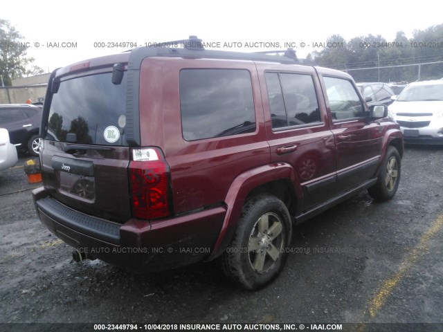 1J8HG48N08C155866 - 2008 JEEP COMMANDER SPORT MAROON photo 4