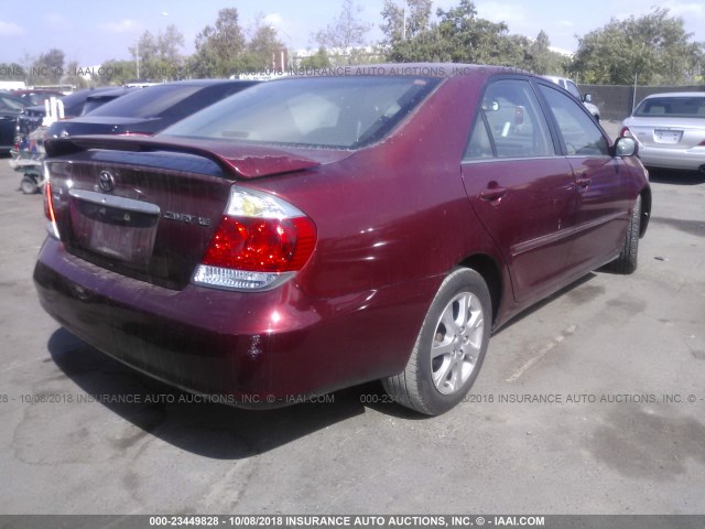 4T1BE30K65U399635 - 2005 TOYOTA CAMRY LE/XLE/SE MAROON photo 4