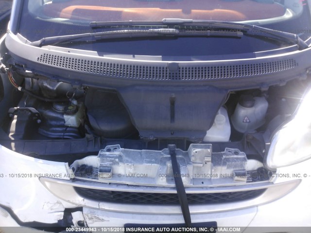 WMEEJ31X78K099191 - 2008 SMART FORTWO PURE/PASSION WHITE photo 10