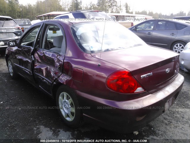 KNAFB121335251454 - 2003 KIA SPECTRA LS RED photo 3