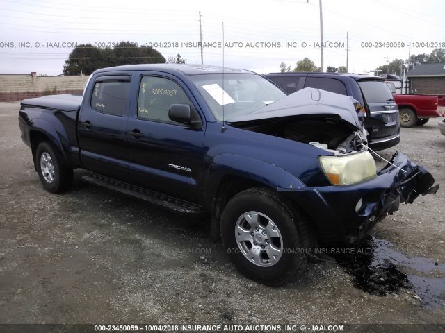 5TEMU52N65Z009935 - 2005 TOYOTA TACOMA DOUBLE CAB LONG BED BLUE photo 1