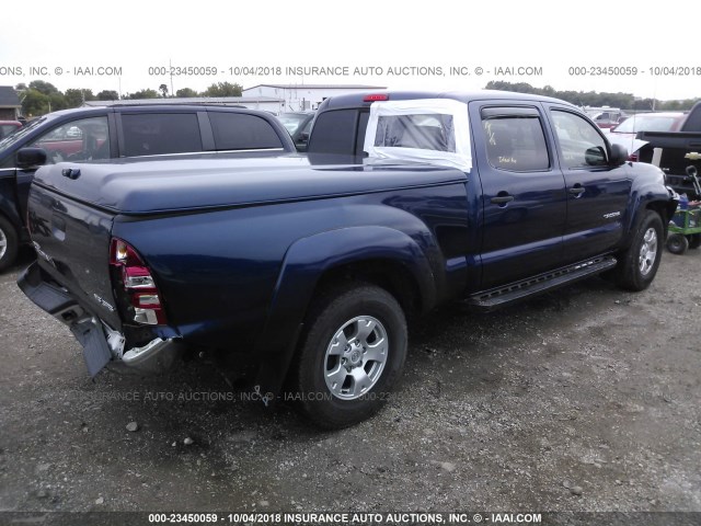 5TEMU52N65Z009935 - 2005 TOYOTA TACOMA DOUBLE CAB LONG BED BLUE photo 4