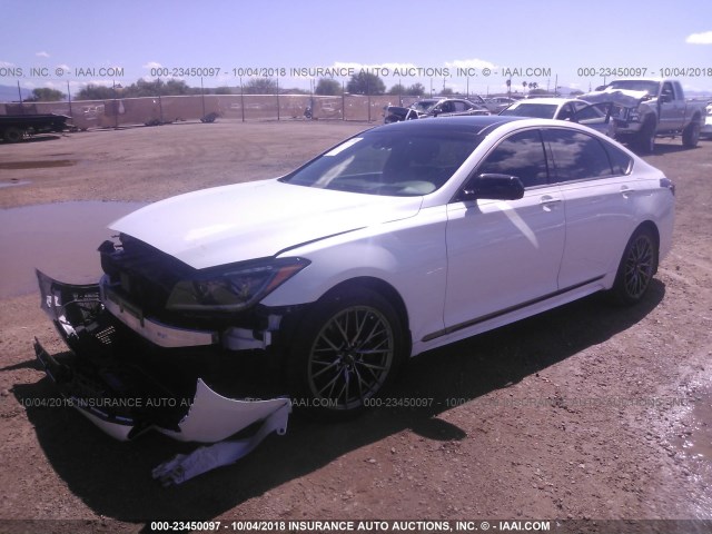 KMHGN4JB7JU222967 - 2018 HYUNDAI GENESIS WHITE photo 2