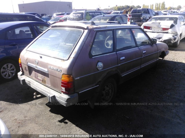 JF2AM53B3EE440938 - 1984 SUBARU GL 4WD MAROON photo 4