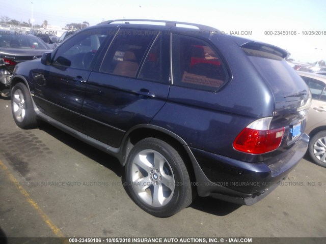 5UXFB53515LV11648 - 2005 BMW X5 4.4I Dark Blue photo 3