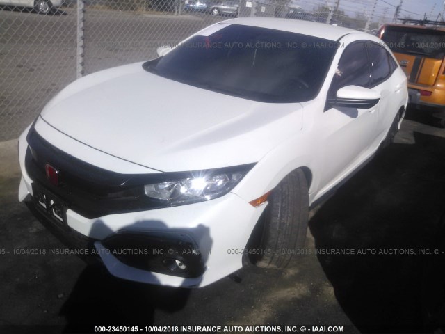 SHHFK7G4XJU201928 - 2018 HONDA CIVIC SPORT WHITE photo 2