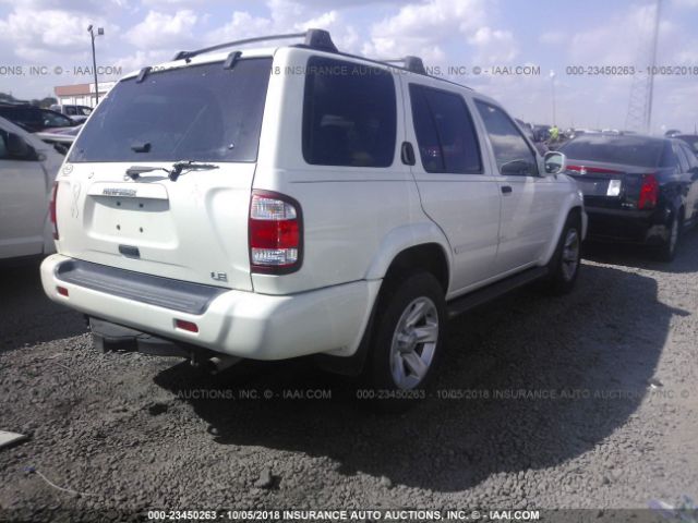 JN8DR09X62W662712 - 2002 NISSAN PATHFINDER LE/SE WHITE photo 4