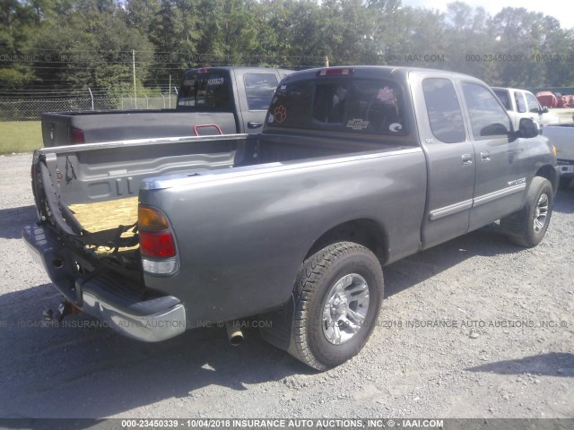 5TBRN34133S378997 - 2003 TOYOTA TUNDRA ACCESS CAB SR5 GRAY photo 4