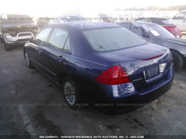 1HGCM56187A094620 - 2007 HONDA ACCORD VALUE BLUE photo 3