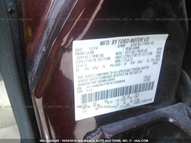 1FT8W3DT5FEC08894 - 2015 FORD F350 SUPER DUTY Unknown photo 10