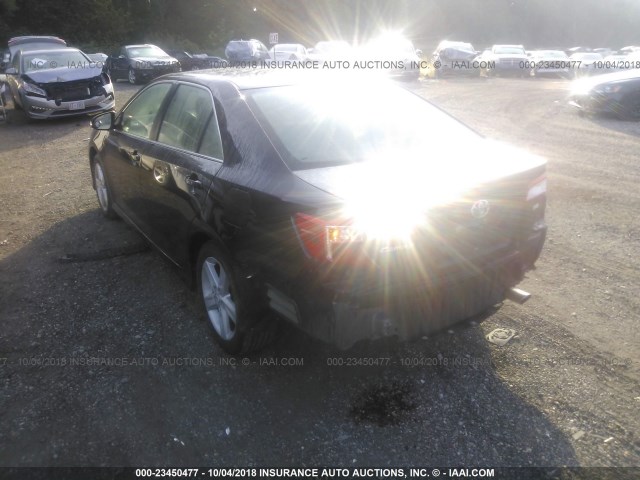 4T1BF1FKXCU145125 - 2012 TOYOTA CAMRY SE/LE/XLE BLACK photo 3